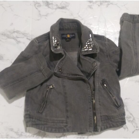 Lucky Brand girls moto style denim jacket - Picture 1 of 11
